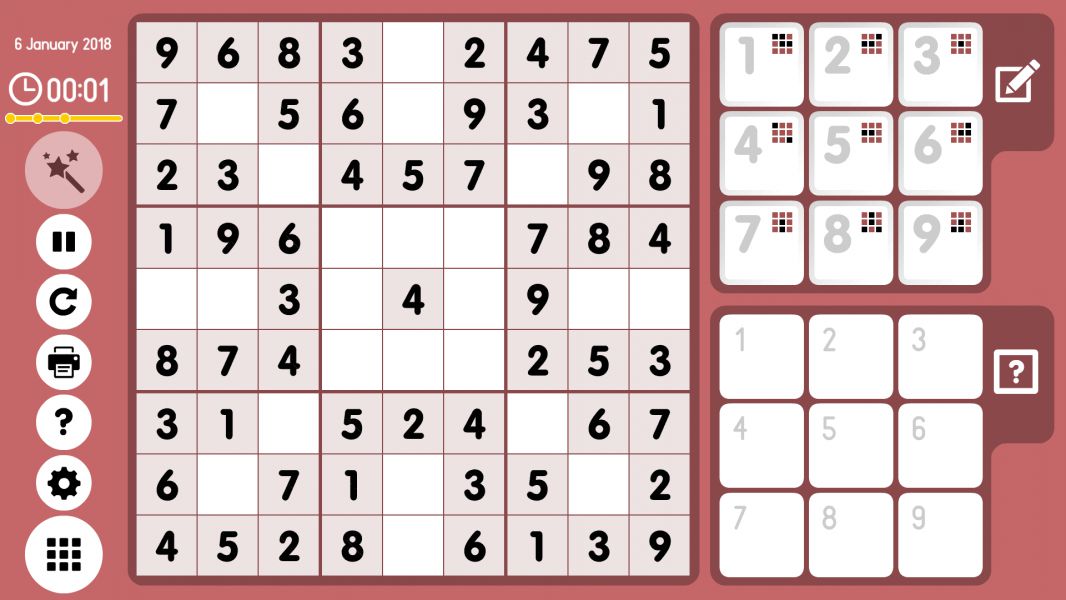Level 2018-01-06. Online Sudoku