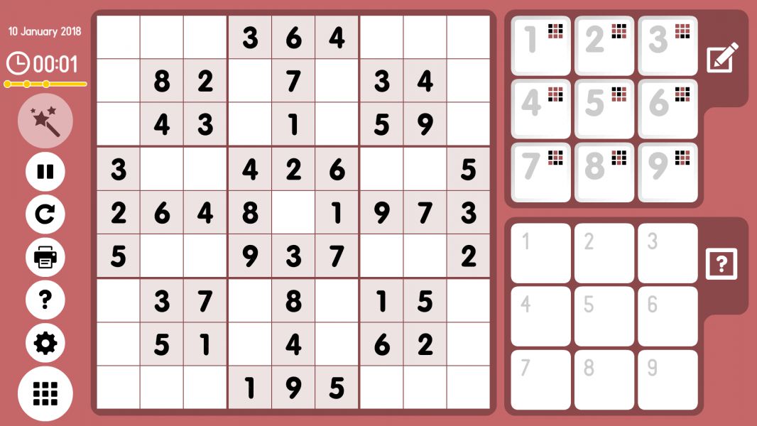 Level 2018-01-10. Online Sudoku