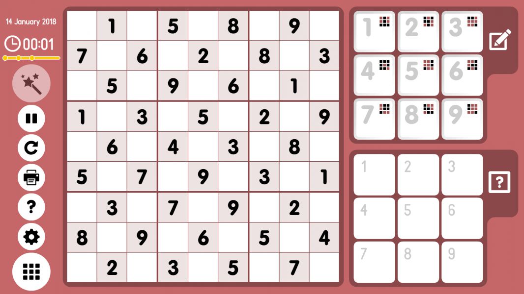 Level 2018-01-14. Online Sudoku