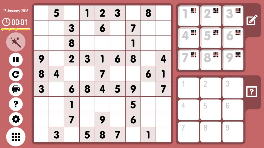 Level 2018-01-17. Online Sudoku