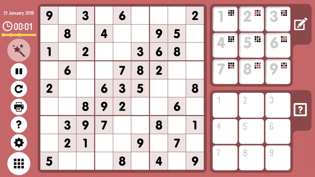 Level 2018-01-21. Online Sudoku