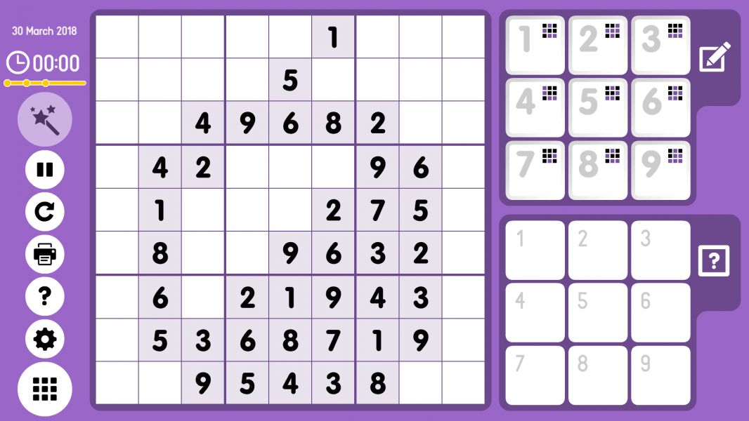 Level 2018-03-30. Online Sudoku