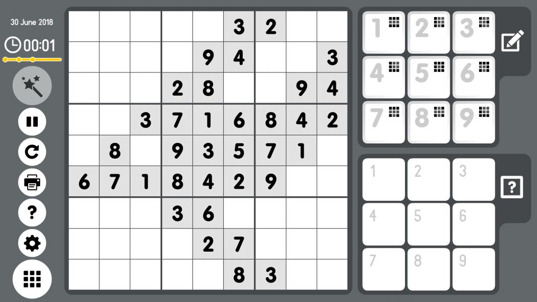 Level 2018-06-30. Online Sudoku