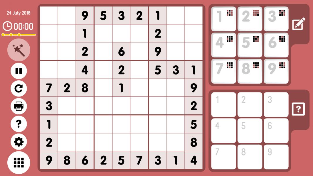 Level 2018-07-24. Online Sudoku