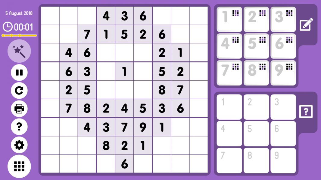 Level 2018-08-05. Online Sudoku
