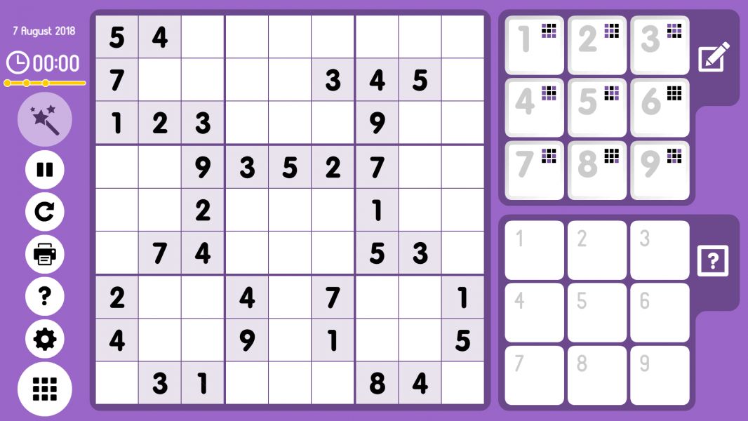 Level 2018-08-07. Online Sudoku