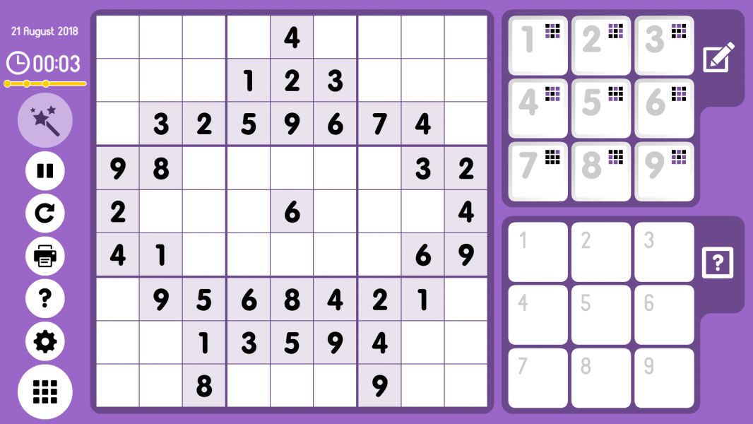 Level 2018-08-21. Online Sudoku