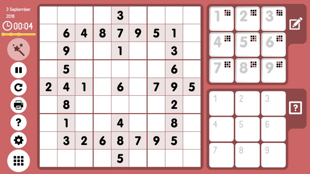 Level 2018-09-03. Online Sudoku
