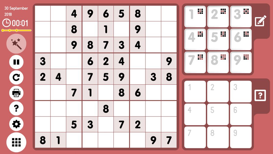 Level 2018-09-30. Online Sudoku