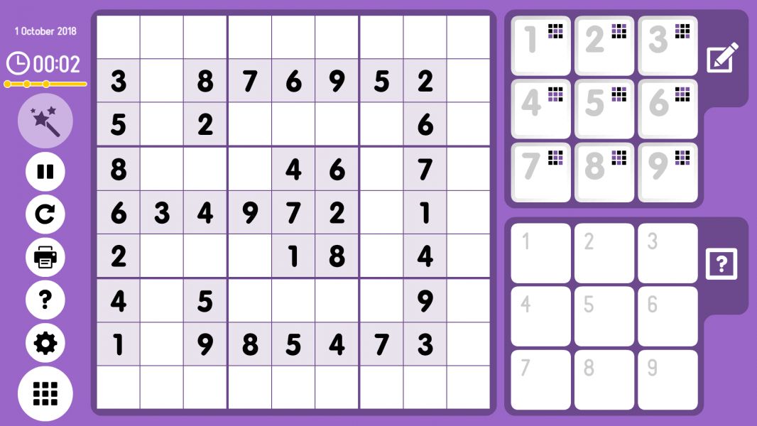 Level 2018-10-01. Online Sudoku