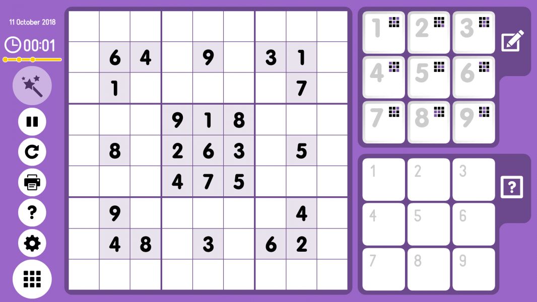 Level 2018-10-11. Online Sudoku