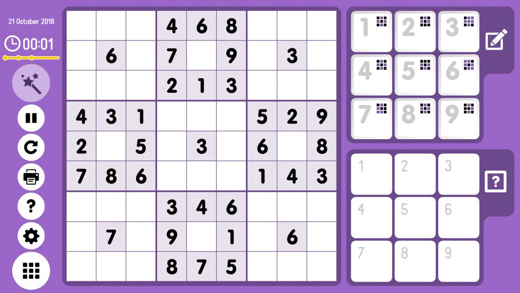 Level 2018-10-21. Online Sudoku