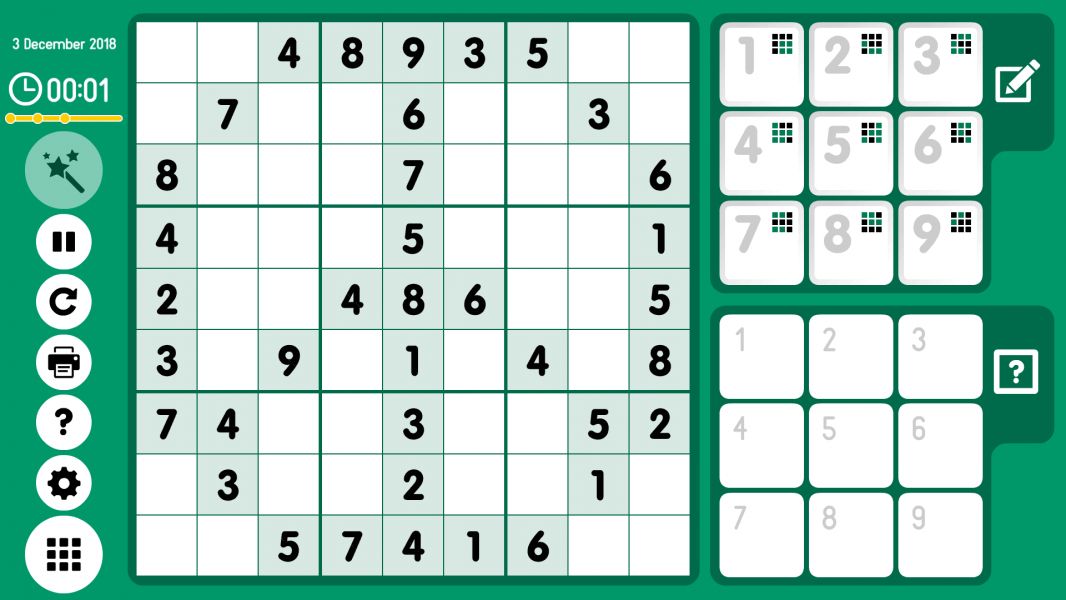 Level 2018-12-03. Online Sudoku