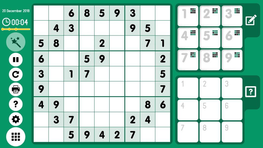 Level 2018-12-20. Online Sudoku