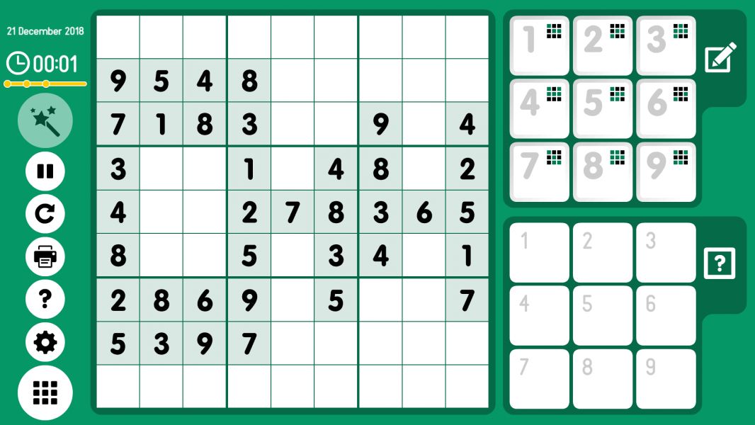 Level 2018-12-21. Online Sudoku