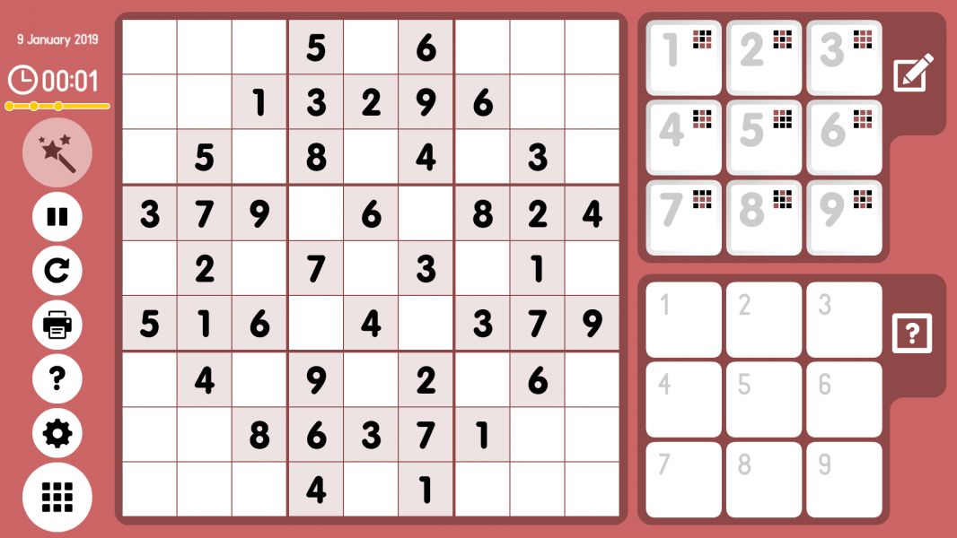 Level 2019-01-09. Online Sudoku