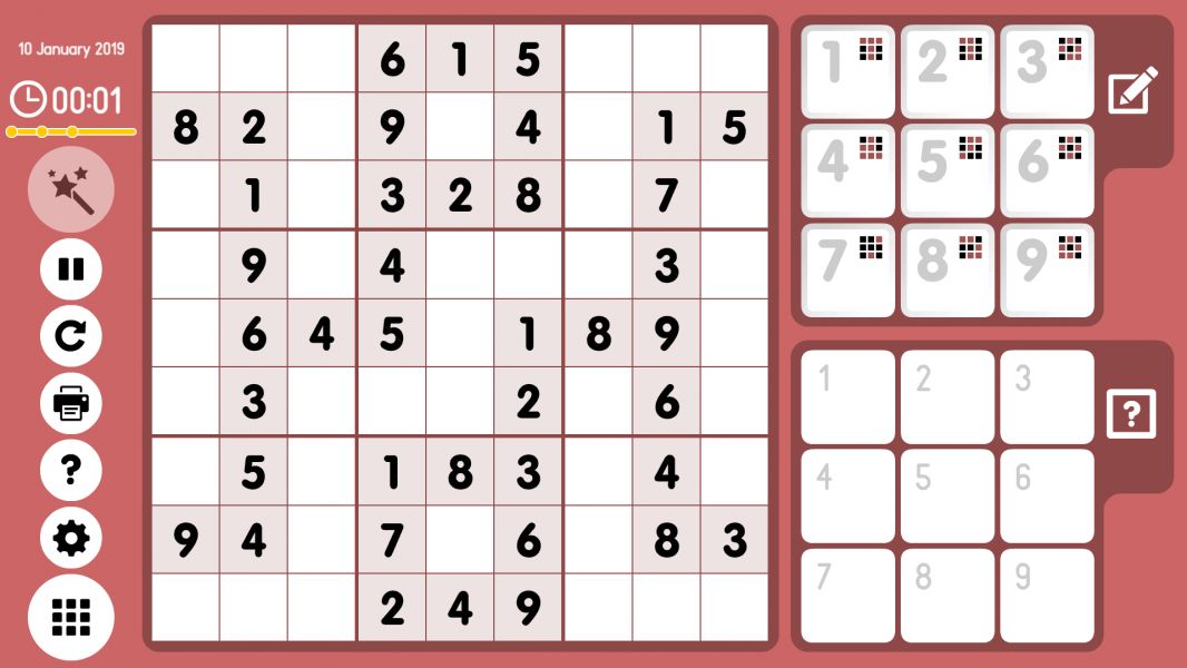 Level 2019-01-10. Online Sudoku