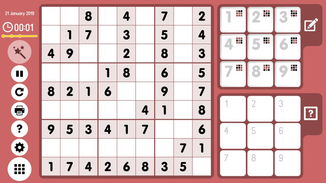 Level 2019-01-21. Online Sudoku