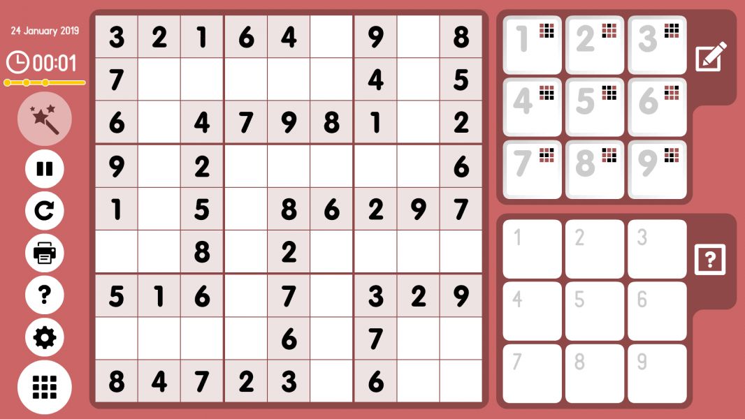 Level 2019-01-24. Online Sudoku