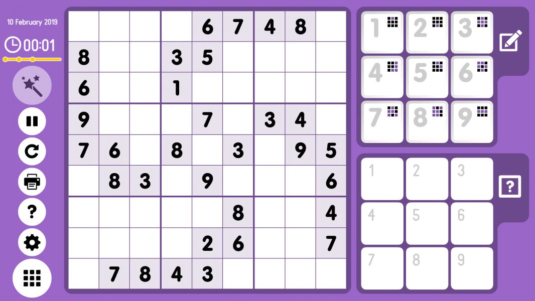 Level 2019-02-10. Online Sudoku