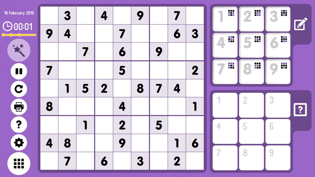 Level 2019-02-16. Online Sudoku