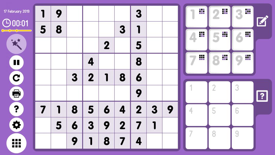 Level 2019-02-17. Online Sudoku