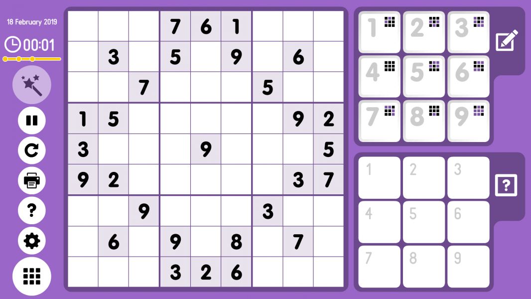Level 2019-02-18. Online Sudoku