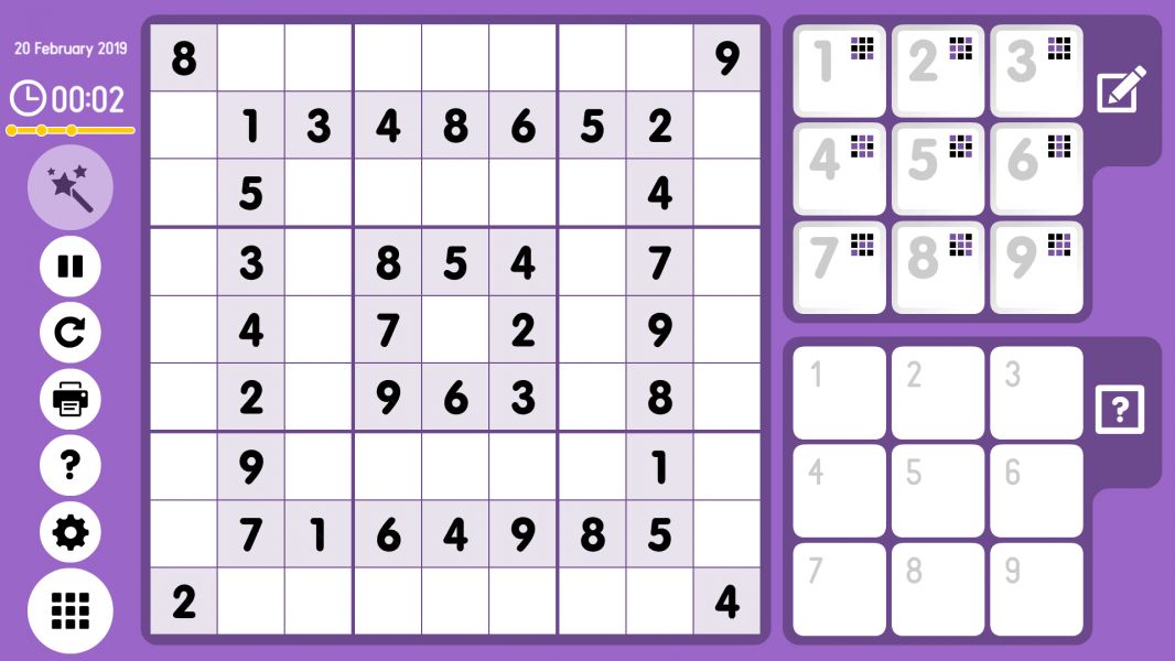 Level 2019-02-20. Online Sudoku