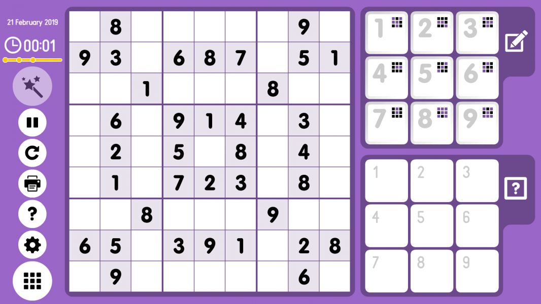 Level 2019-02-21. Online Sudoku