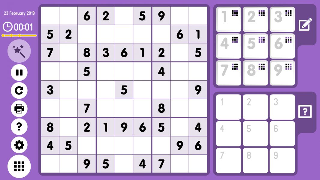 Level 2019-02-23. Online Sudoku