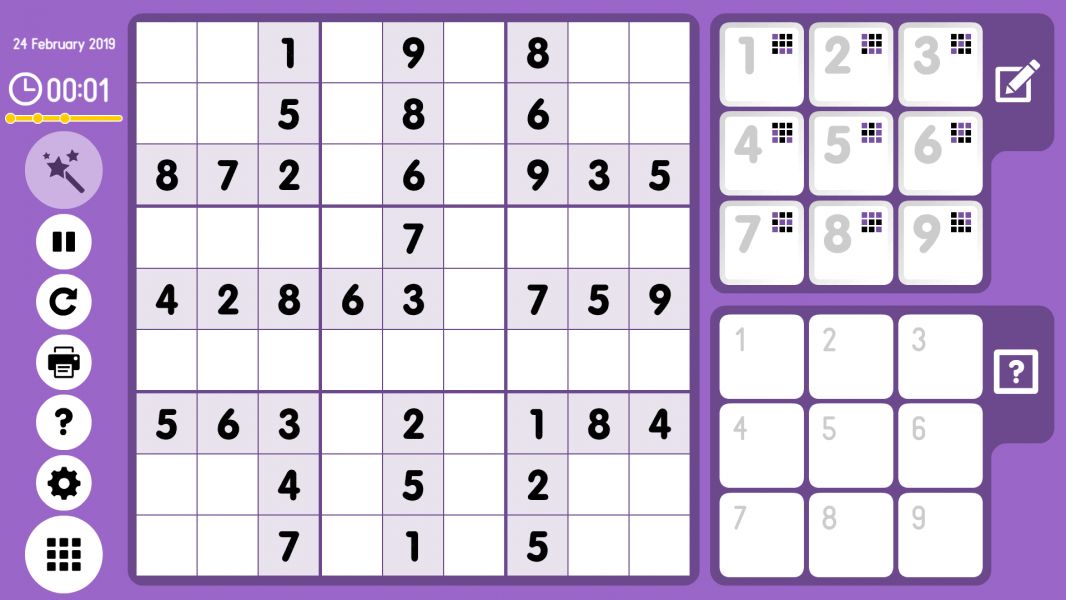 Level 2019-02-24. Online Sudoku
