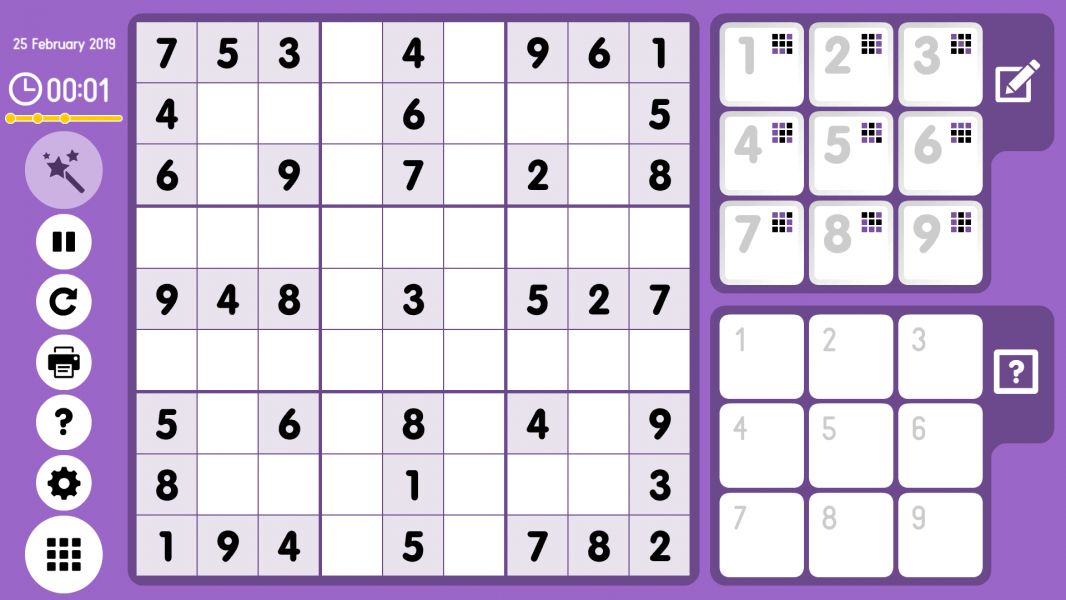 Level 2019-02-25. Online Sudoku