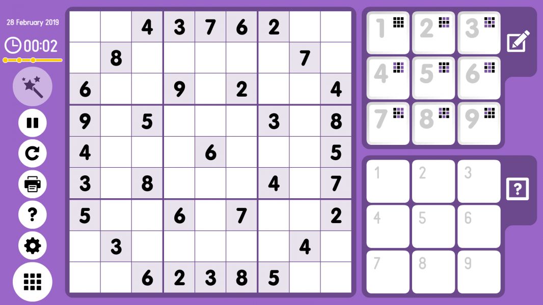 Level 2019-02-28. Online Sudoku