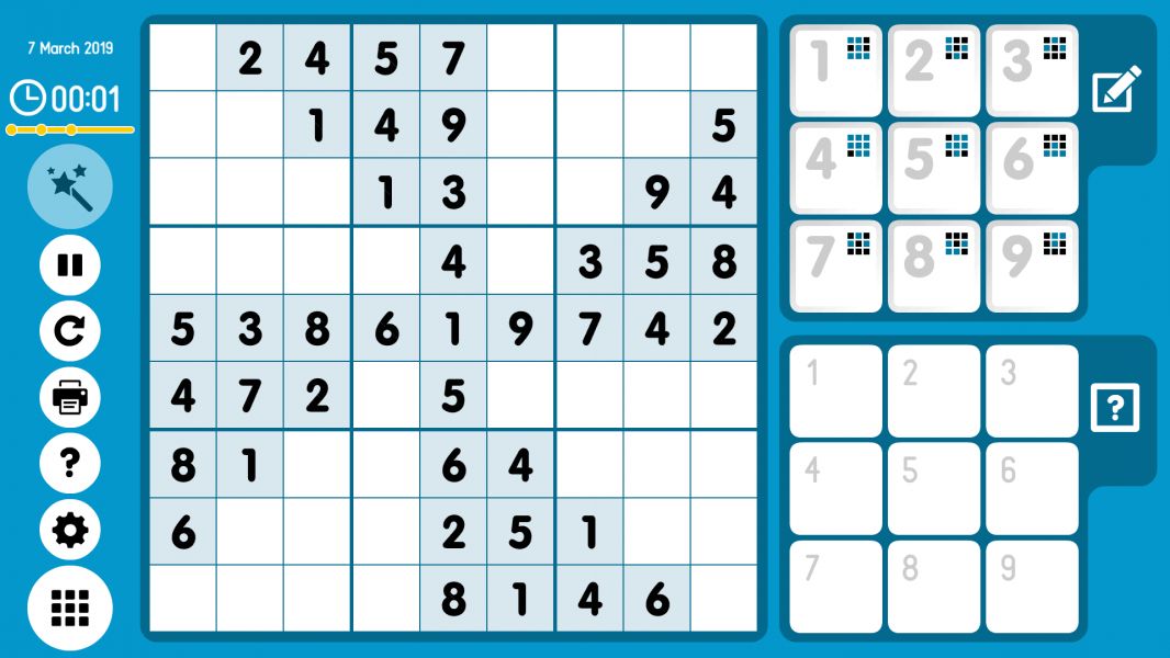 Level 2019-03-07. Online Sudoku