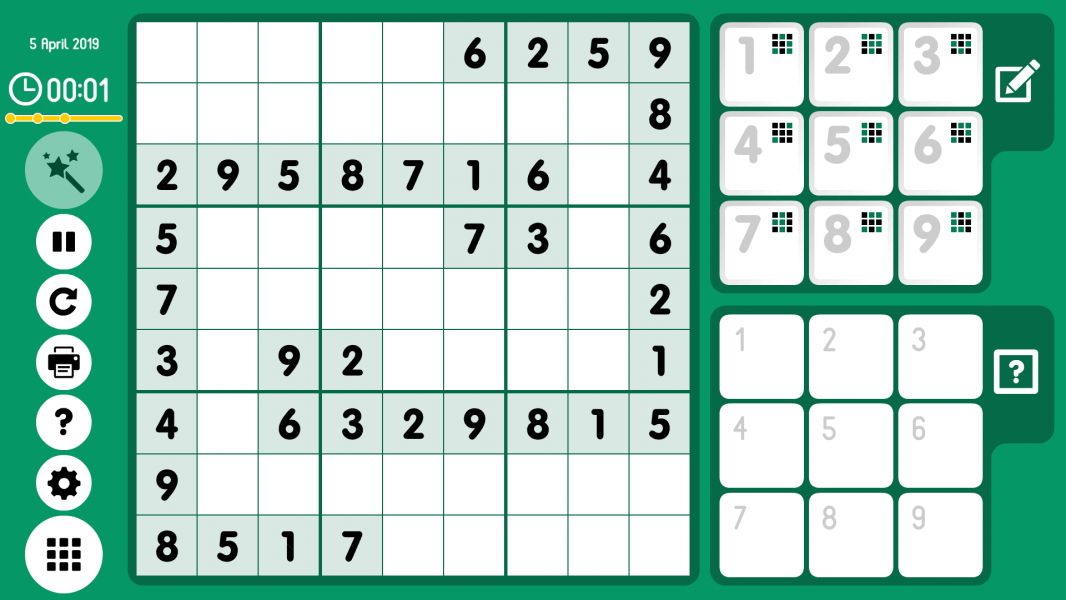 Level 2019-04-05. Online Sudoku