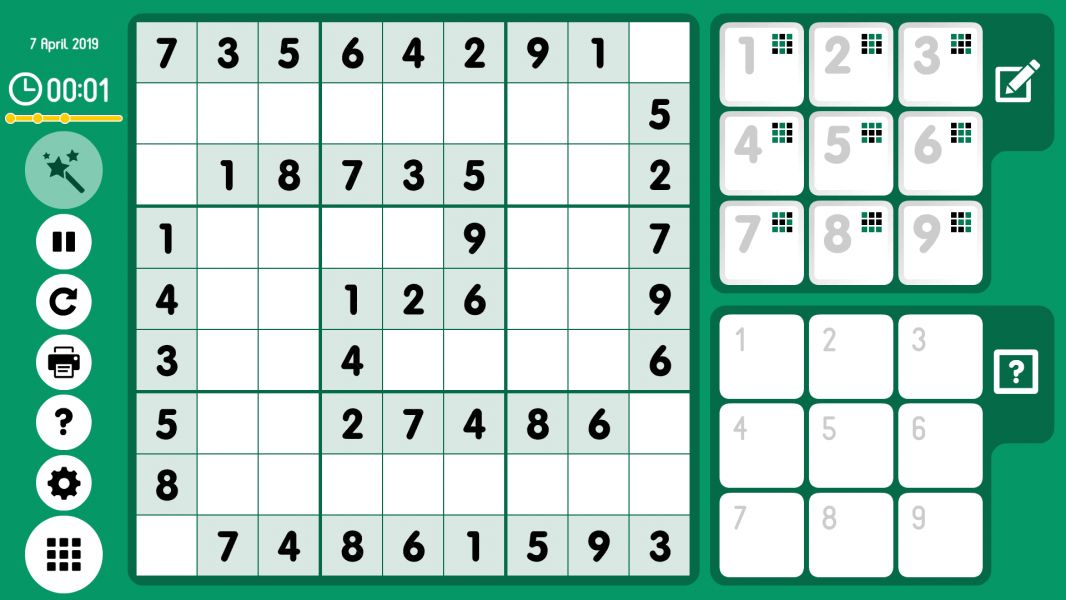 Level 2019-04-07. Online Sudoku