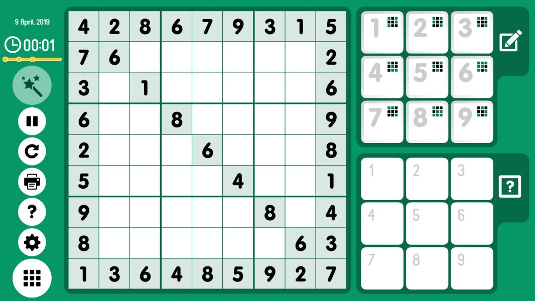 Level 2019-04-09. Online Sudoku