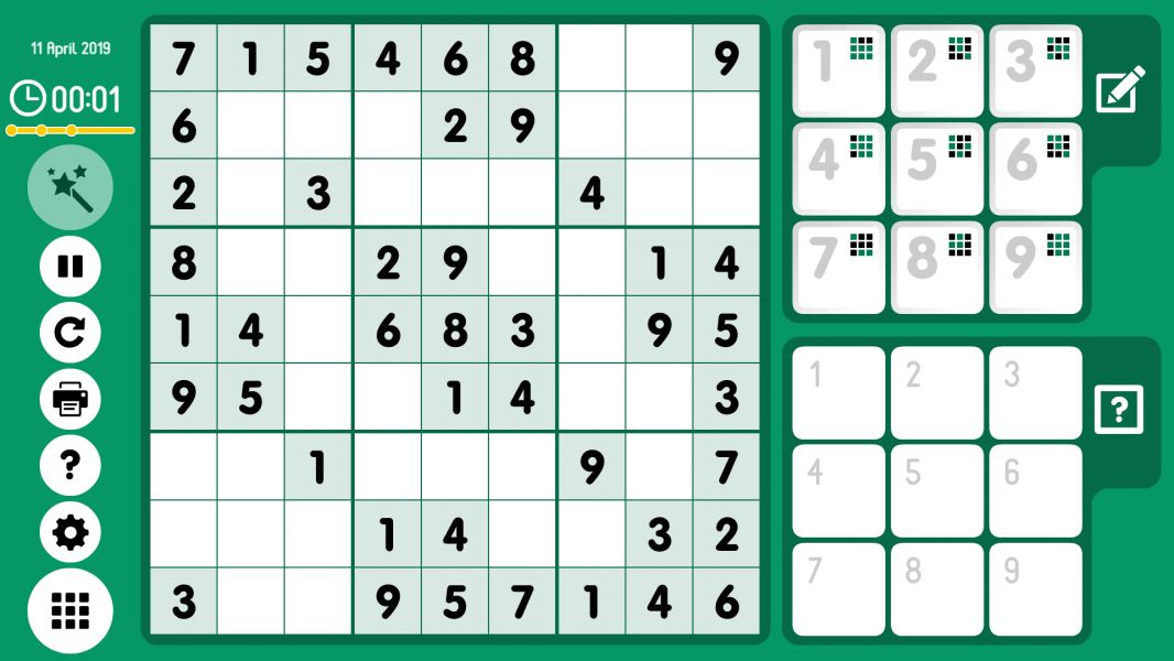 Level 2019-04-11. Online Sudoku
