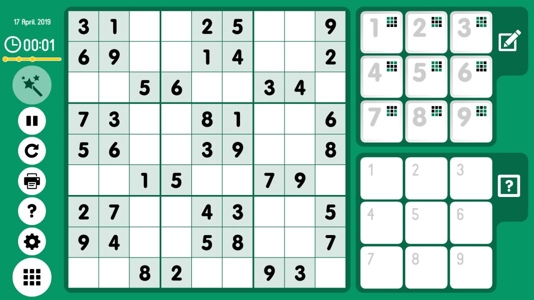Level 2019-04-17. Online Sudoku