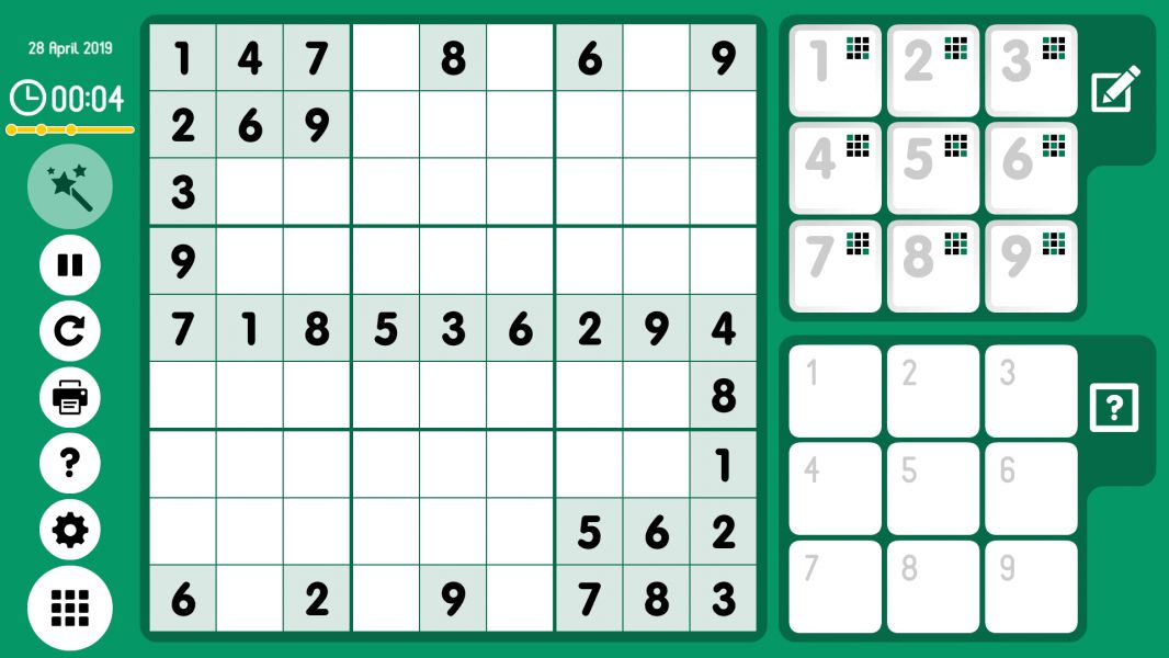 Level 2019-04-28. Online Sudoku