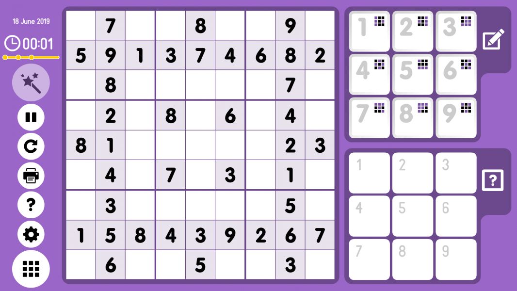 Level 2019-06-18. Online Sudoku