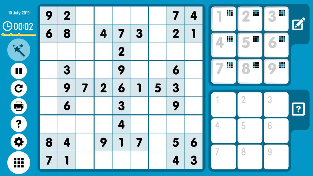 Level 2019-07-10. Online Sudoku