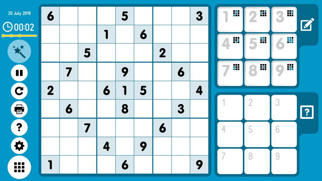 Level 2019-07-20. Online Sudoku