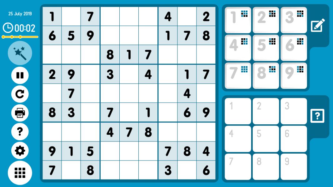 Level 2019-07-25. Online Sudoku