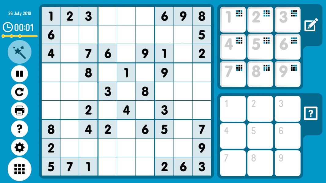 Level 2019-07-26. Online Sudoku