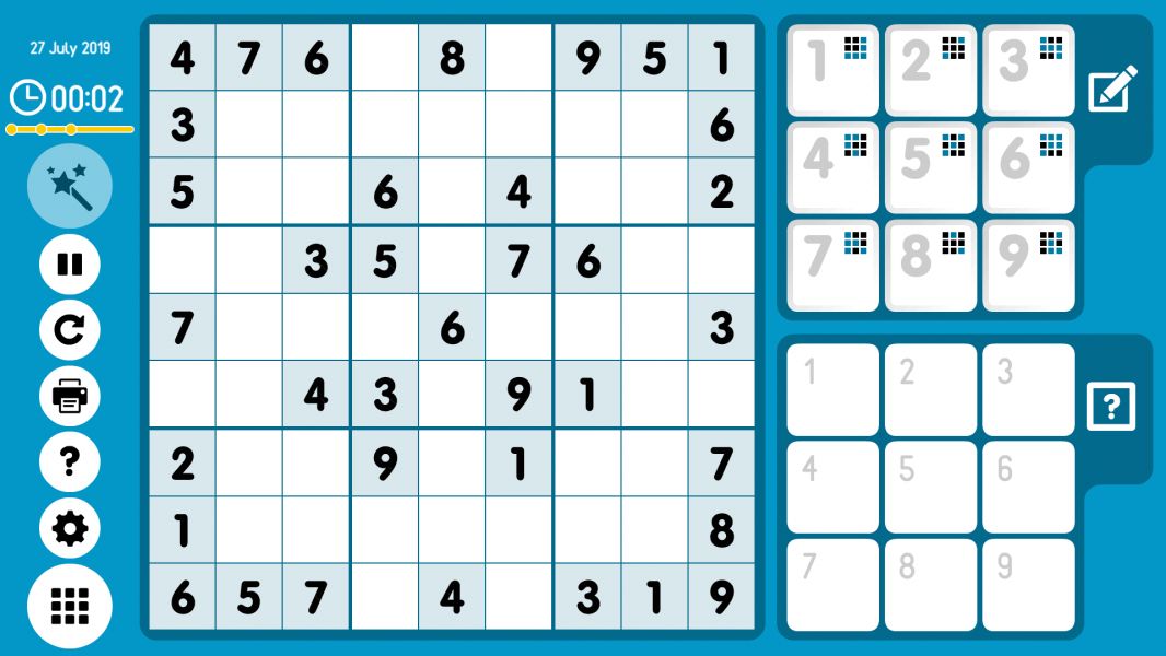 Level 2019-07-27. Online Sudoku