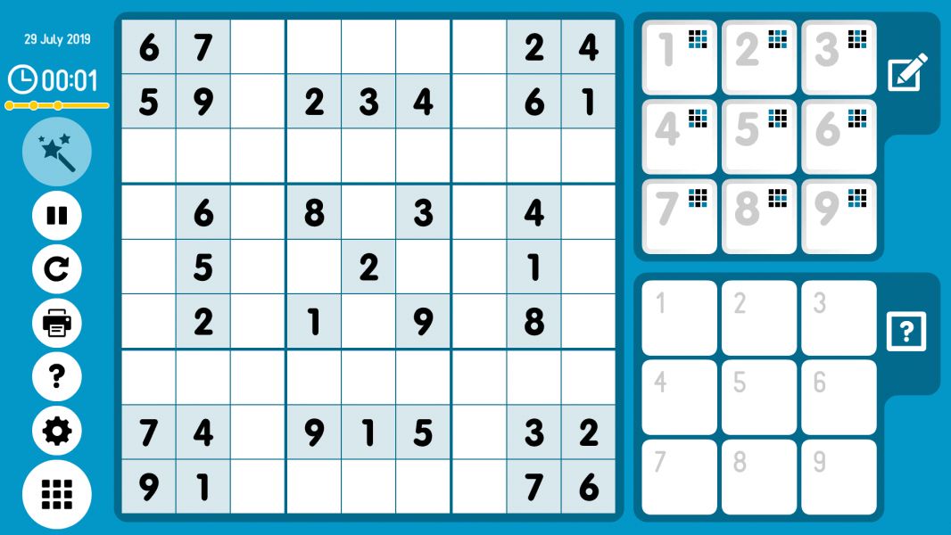 Level 2019-07-29. Online Sudoku