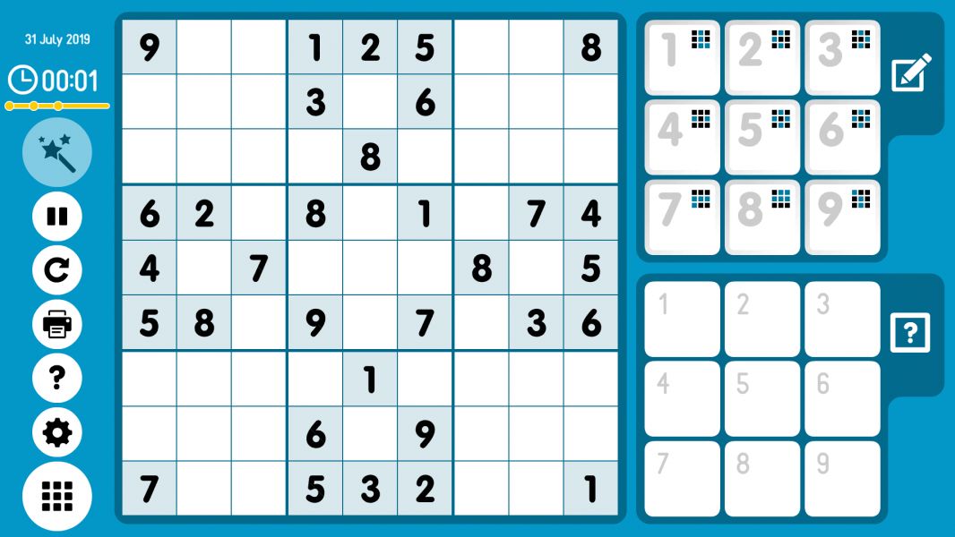 Level 2019-07-31. Online Sudoku