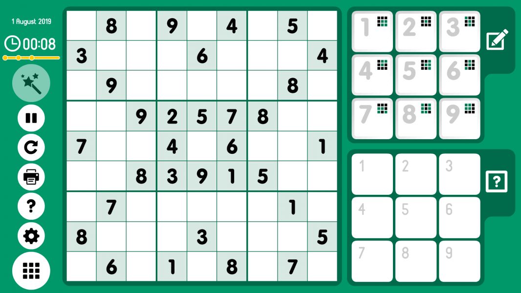 Level 2019-08-01. Online Sudoku
