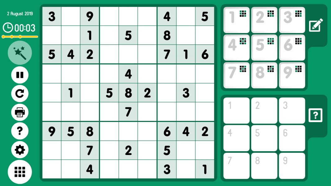Level 2019-08-02. Online Sudoku